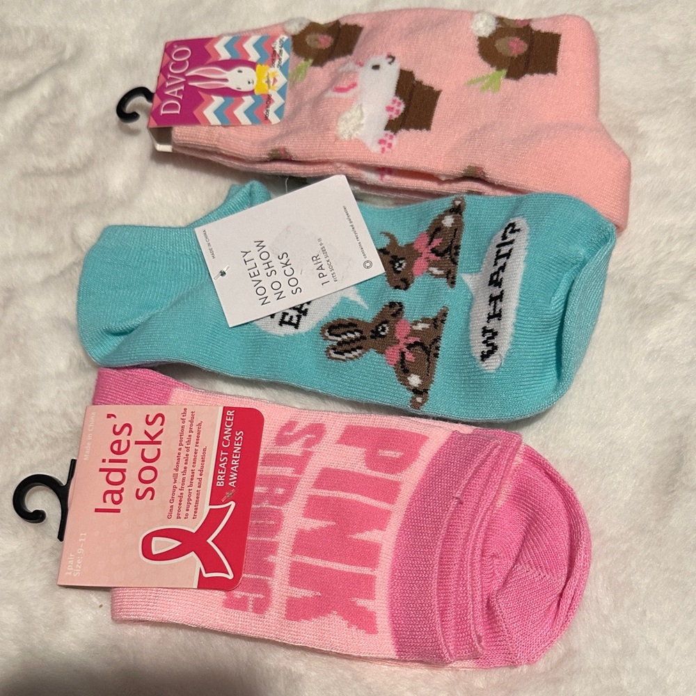 Women's Pink and Blue Novelty Socks